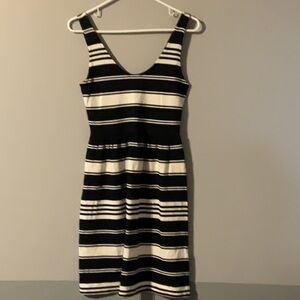 J Crew Size XS Navy Blue and White Striped Dress